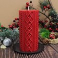thumbnail image 5 of 6" Mulberry Spice Scented Knit Pattern Pillar Candle, 5 of 5