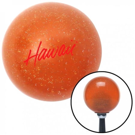 American Shifter Red Hawaii Text Orange Metal Flake Shift Knob with M16 x 1.5 Insert Shifter Auto