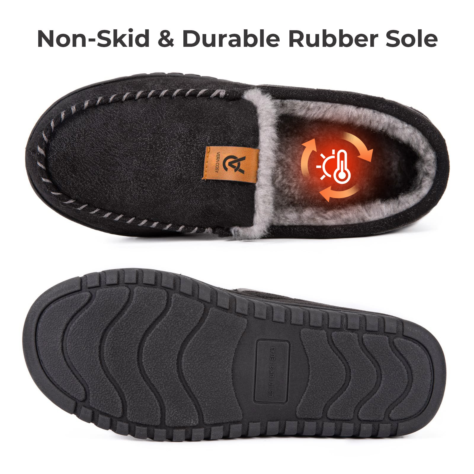 Vera Cosy Men's Classic Microsuede Moccasin Slippers photo 5