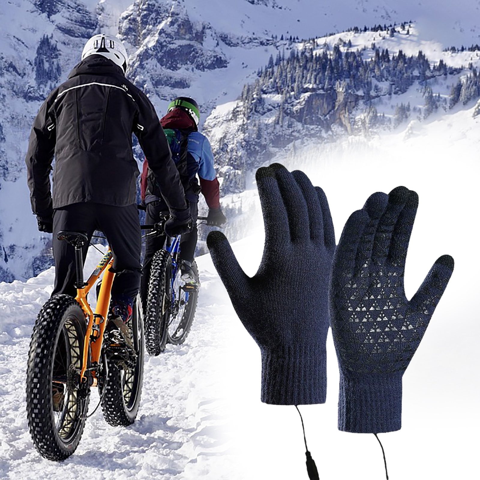 Heated Touchscreen Winter Gloves USB Rechargeable for Cold Weather,Thermal Warm Gloves for Men Women with Upgraded Heating,for Outdoor Skiing&Winter Activities,Soft Knit Lining Gloves