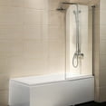 thumbnail image 1 of Topbath 55"X31" Bath Shower Door 1/4" Clear Glass Pivot Radius Frameless Chrome, 1 of 6