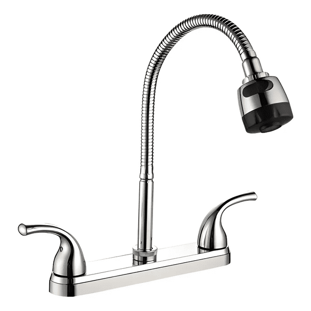 Mezcladora Para Fregadero Cuello Flexible Cocina Acabado Brillante Xtellar Color Plateado