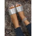 thumbnail image 3 of Slide Sandals Women Rhinestone Decor Baby Pink Flat Sandals, 3 of 4