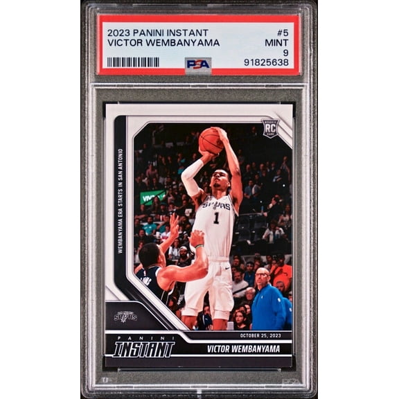 Victor Wembanyama 2023-24 Panini #5 NBA Rookie Basketball Card Spurs PSA 9 Mint