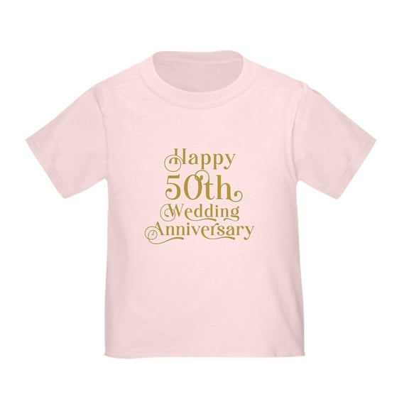 CafePress - 50Th Wedding Anniversary Gold Retro Typography T Shirt - Cute Toddler T-Shirt, 100% Cotton
