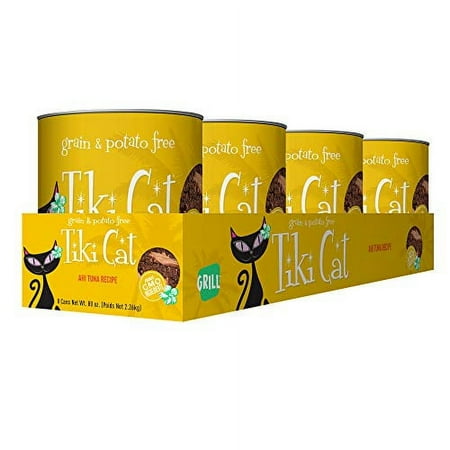 UPC: 0693804114280 | Tiki Pets Grill Grain Free Canned Wet Food with Whole Seafood in Broth for Cats and Kittens  Ahi Tuna 4 cans 10oz