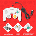 thumbnail image 3 of Old Skool GameCube / Wii Compatible Controller - White, 3 of 7