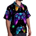 thumbnail image 2 of Game Controller Men's Short Sleeve Poplin Shirt with Spread Collar Tops, Casual Printed Button Down, Summer Beach Shirt for Men - Unisex, Stylish Men's Shirts, 2 of 6