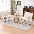 thumbnail image 2 of Aukfa Set of 2 Upholstered Sling Accent Chairs, Hanging Armchairs with Arm Pocket, Metal Frame & Crushed Foam Cushions for Living Room/Bedroom, 2 of 8