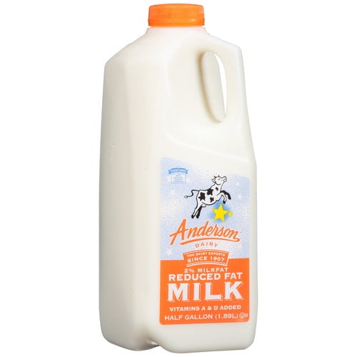 Anderson Dairy 2 Milkfat Reduced Fat Milk Half Gallon Walmart Com Walmart Com