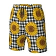 thumbnail image 4 of Disketp Men's Swim Trunks Hawaiian Breathable Surf Beach Swimsuits Mesh Lining Beach Shorts with Pockets-Sunflowers, 4 of 7