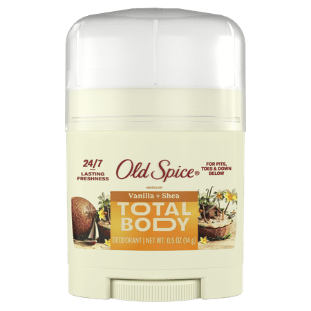 Old Spice Whole Body Deodorant Aluminum Free Travel Stick, Vanilla Shea Total Body Deodorant, 0.5oz