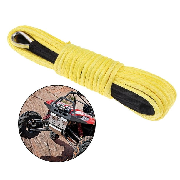 1/4 Inch Feet Synthetic Fiber Winch Cable Rope for Boat ATV , Convenient  Yellow 