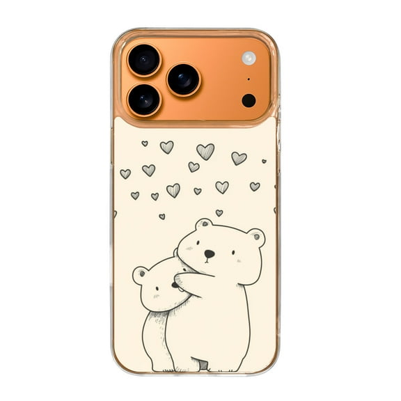 Case For Apple iPhone Air / 17 Pro / 17 Pro Max Series Case, Slim Thin Transparent Flexible Clear TPU Shockproof Phone Case For iPhone 17 Series, Cute Bear Love (3)