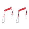 thumbnail image 1 of 2pcs RV Trailer Breakaway Trailer Brake Cable Spring Towing Coiled Wire Extend to 6ft Strap, 1 of 1