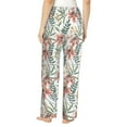 thumbnail image 3 of Uemuo Lilies Flowers Pattern Women's Wide Leg Palazzo Lounge Pants with Pockets Light Weight Loose Comfy Casual Pajama Pants-XX-Large, 3 of 9