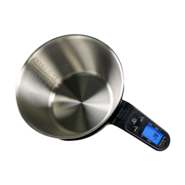 Báscula de cocina digital, 11 lb/5 kg, electrónica, extraíble con recipiente negro