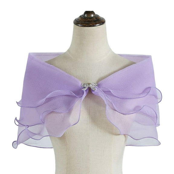 RUISINERY Elegant Bridal Sheer Shawl 3-Layer Shoulder Wrap Lightweight Bridal Shrug Tops for Wedding Dress Arm Coverage Up