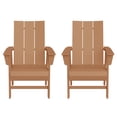 thumbnail image 2 of WestinTrends Ashore Outdoor Patio HDPE Plastic Modern Adirondack Dining Chairs (Set of 2), Teak, 2 of 17