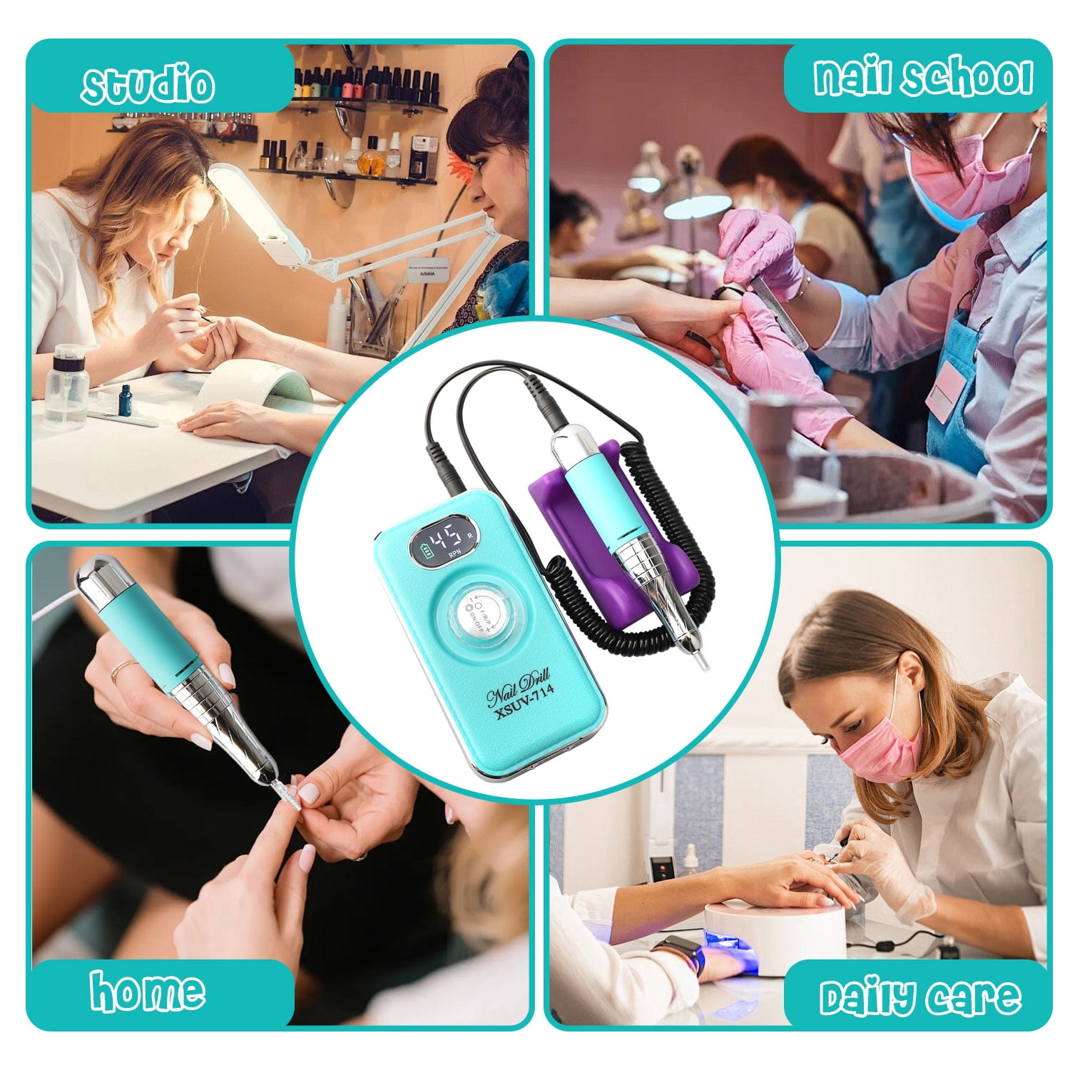 40000RPM Electric Nail Drill Professional Polishing Machine Low Noise Nails Sander File Set For Manicure Salon Home Tools, Chrismas gift