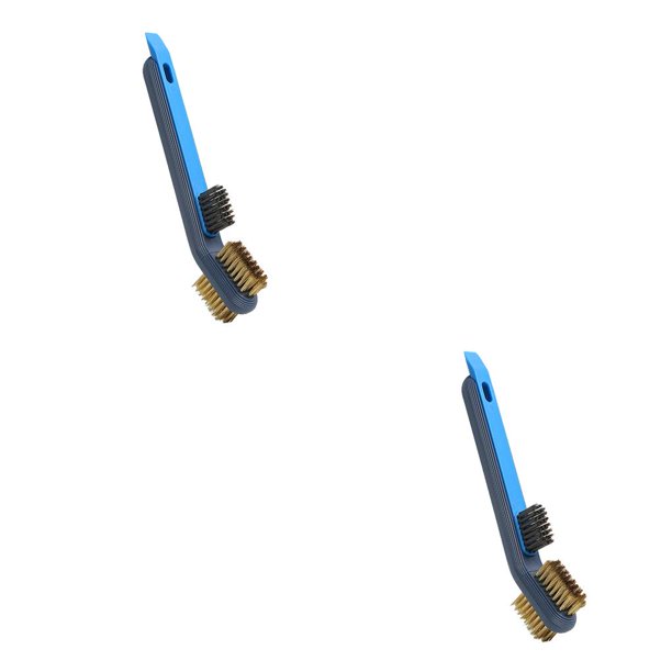 Advancent Cepillo de limpieza de estufa Fregador de pulido de fregadero de alambre de acero con mango Desmontable Removedor manual del hogar Azul Azul oscuro 2Conjunto