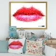 thumbnail image 3 of Designart 'Abstract Red Woman Lips in Pixels' Modern Framed Art Print, 3 of 4