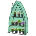 thumbnail image 4 of EAGLE PEAK 4-Tier Mini Portable Greenhouse W/ Shelves, Roll-up Zipper Door, 35.4" x 17.7"x 63", Green, for Outdoor, Indoor Gardening Planting, 4 of 8