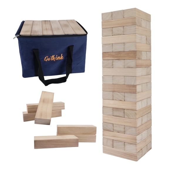 Fugocen Giant Tumble Tower Game for for Kids Adults Family Large Tumbling Tower 54pcs