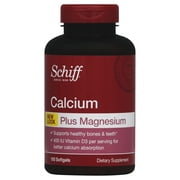 Schiff Calcium Plus Magnesium with Vitamin D3 400 IU Supplement, 100 Count