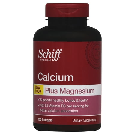 Schiff Calcium Plus Magnesium with Vitamin D3 400 IU Supplement, 100 Count