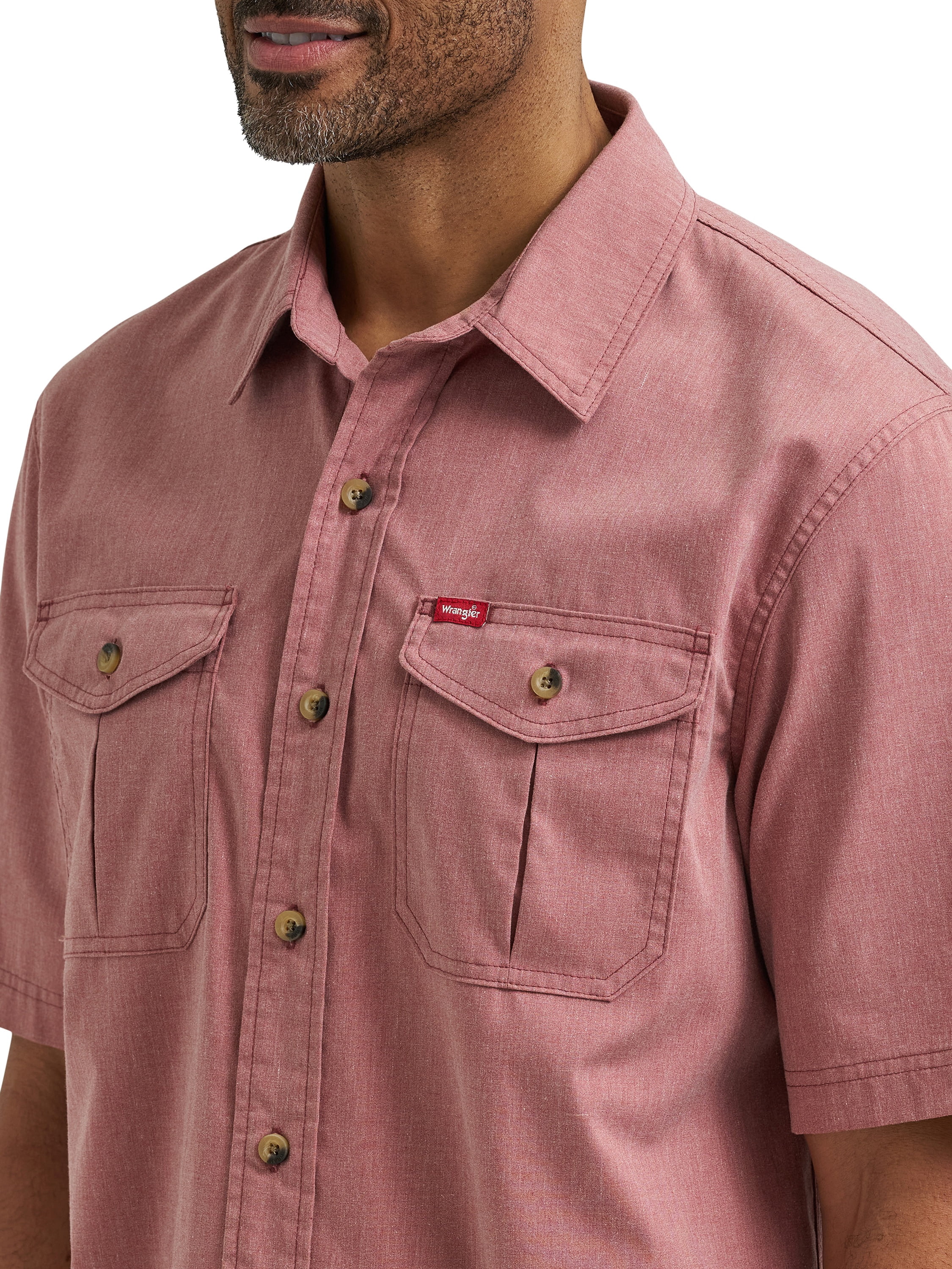 Wrangler® Men's Relaxed Stretch Short Sleeve Shirt, Sizes S-5XL