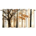 thumbnail image 4 of Blackout Window Curtains Maple Tree Printing Silky Satin Brown Orange Fall Leaves Grommet Drapes for Living Room Bedroom Decor Thermal Insulate( 53 inch Wide by 63 inch Long - 2 Panels), 4 of 6