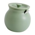 thumbnail image 2 of Recipiente de cocina, tarro de manteca de cerdo con tapa, cuchara, olla para condimentos, tanque de almacenamiento de alimentos, bote de cerámica, Verde, 2 of 8