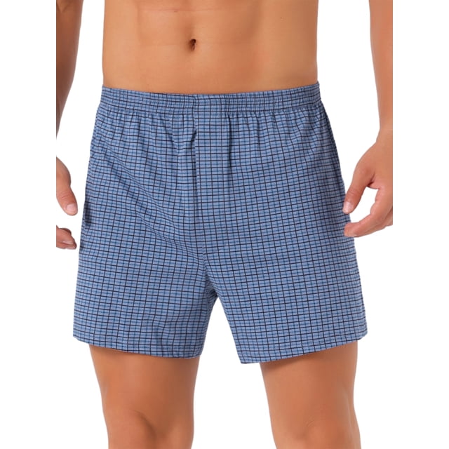 Pantalones cortos de cuadro clásico para hombres con cinturilla elástica INSPIRE CHIC para el Día del Padre 36 Azul marino