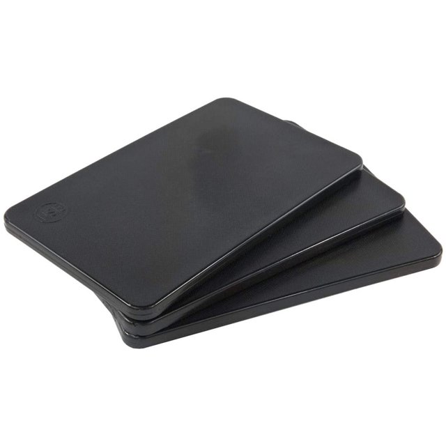 Plastic Bar Cutting Board 3 Pack for Restaurants BPA Free, Black