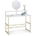 thumbnail image 4 of Ivinta Vanity Table Desk with Mirror for Girls Teens Teenager Makeup, Simple Home Office Computer Desk for Small Spaces, 4 of 7