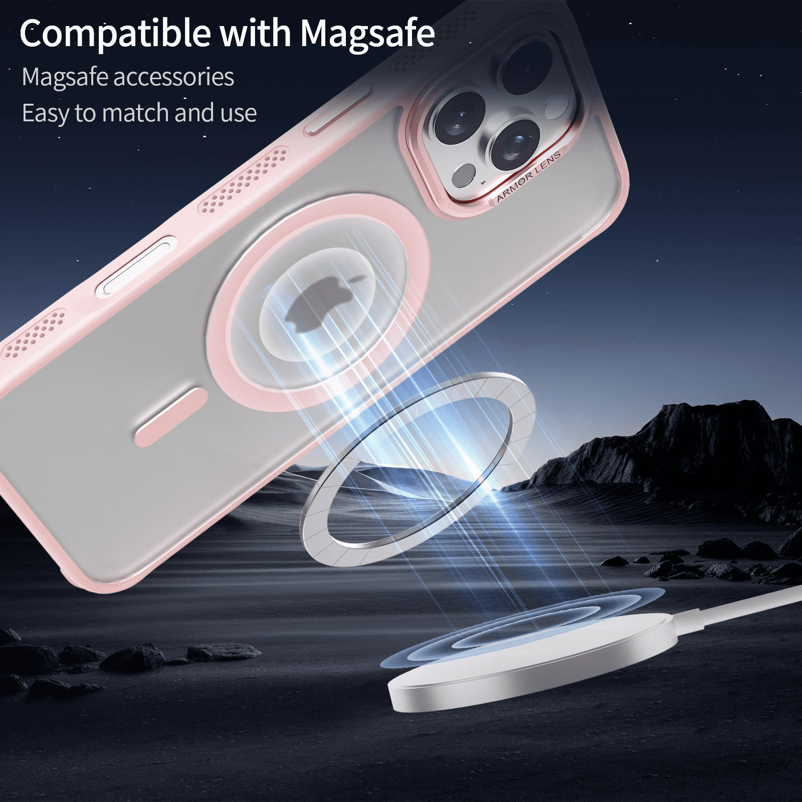 SZPSGC for iPhone 16 Pro Case, Compatible with MagSafe, Anti-fingerprint & Anti-scratch, Slim Translucent Matte Shockproof Military-Grade Protective Case for iPhone 16 Pro, Pink