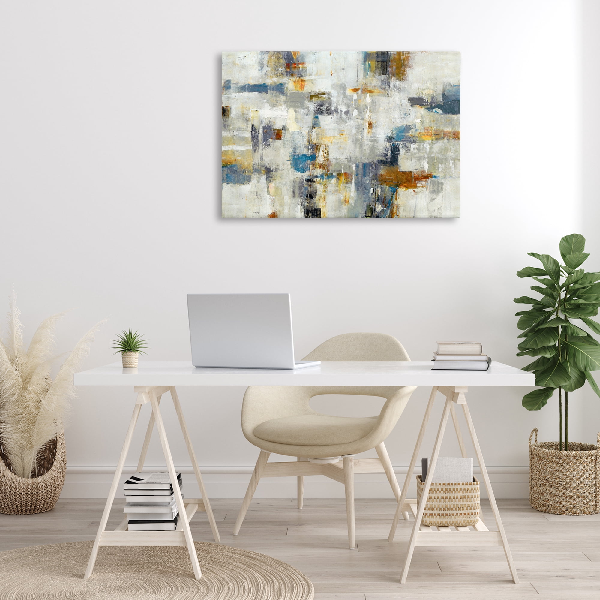 Stupell Industries Energetic Abstract Strokes Abstract Painting Wrapped Canvas Art Print Wall Art, 36 x 24