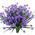 thumbnail image 1 of 8 Racimos de flores artificiales para exteriores - Arbustos verdes para decorar jardín y porche, 7 tallos cada uno, sin riego ni mantenimiento, 1 of 1