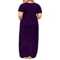 thumbnail image 4 of Robe d'Été Décontractée pour Femme à Col Rond, Grande Taille, Manches Courtes, Unie, Ample, avec Poches, Longue, Robe de Plage pour Femmes 2022, 4 of 6
