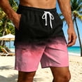 thumbnail image 3 of Cargo Shorts for Men Summer Casual Color Block Tie Dye Elastic Waist Straight Leg Beach Shorts with Pockets, 3 of 6