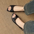 thumbnail image 6 of SACFOF Women Chunky Block Mid Heel Square Toe Sandals Ankle Strap Slingback Bow-knot Party Cute 1.5 Inches Heels, 6 of 6