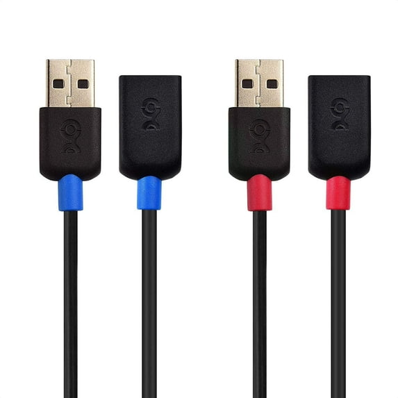 Cable Matters 2-Pack USB to USB Extension Cable (Male to Female USB Extender Cable) - 3 ft