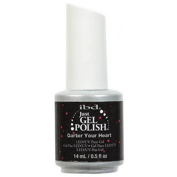 IBD Just Gel 0.5 oz Soak Off Nail Polish Red Glitter, Garter Your Heart, 56982