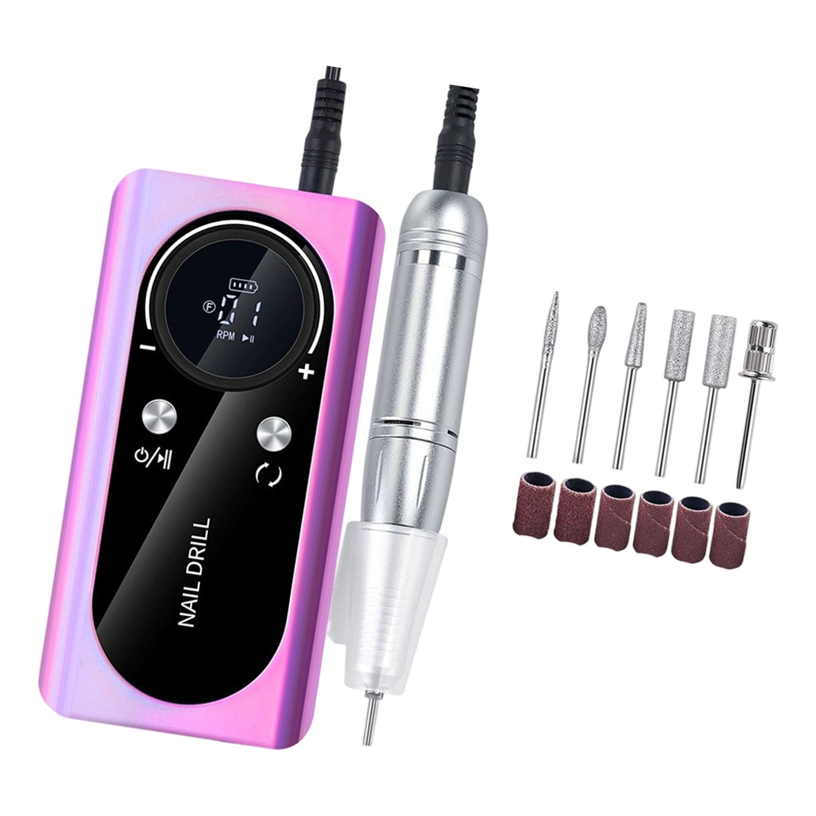 Electric Nails Drill Nails Grinder Set USB Connection 6 Drill Heads for Easy Travel Use Easy Manicure Applications