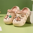 thumbnail image 2 of Lusa Soft Indoor Outdoor Slippers for Toddler Girls Boys Summer Lightweight Beach Sandals with Cute Space Pattern and Holes Designs Flexible Sole for Kids Coffee 9-10 Years, 2 of 7