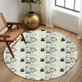 thumbnail image 2 of Round Rug 5Ft Washable Non-Slip, Easter Rabbit Circle Area Rugs for Living Room Bedroom, Cartoon Cute Bunny Sketch on Green Indoor Floor Mats Carpet Runner for Home Decor Aesthetic, 2 of 8