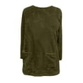 thumbnail image 4 of Kaemgyyd Fleece Sweatshirt for Women Casual Long Sleeves Fuzzy Tops Basic Loose Mock Neck Lightweight Tunic Pullover with Pocket, 4 of 4