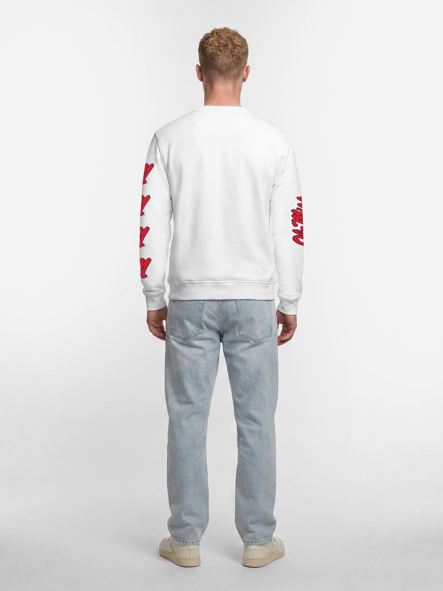 Ole Miss Rebels Reebok Mens White Crew Sweatshirt