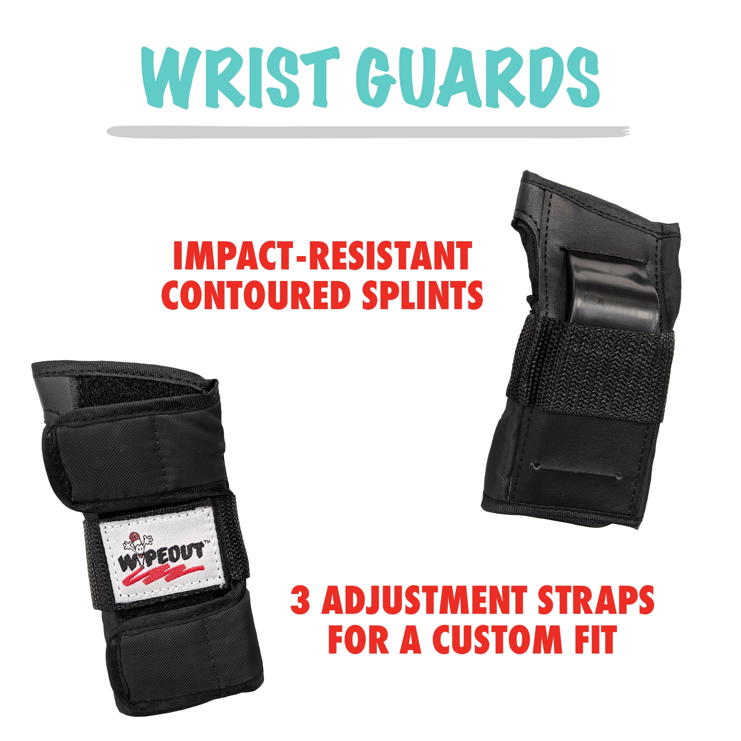 Wipeout 3Pk Pad Black Yth 5+